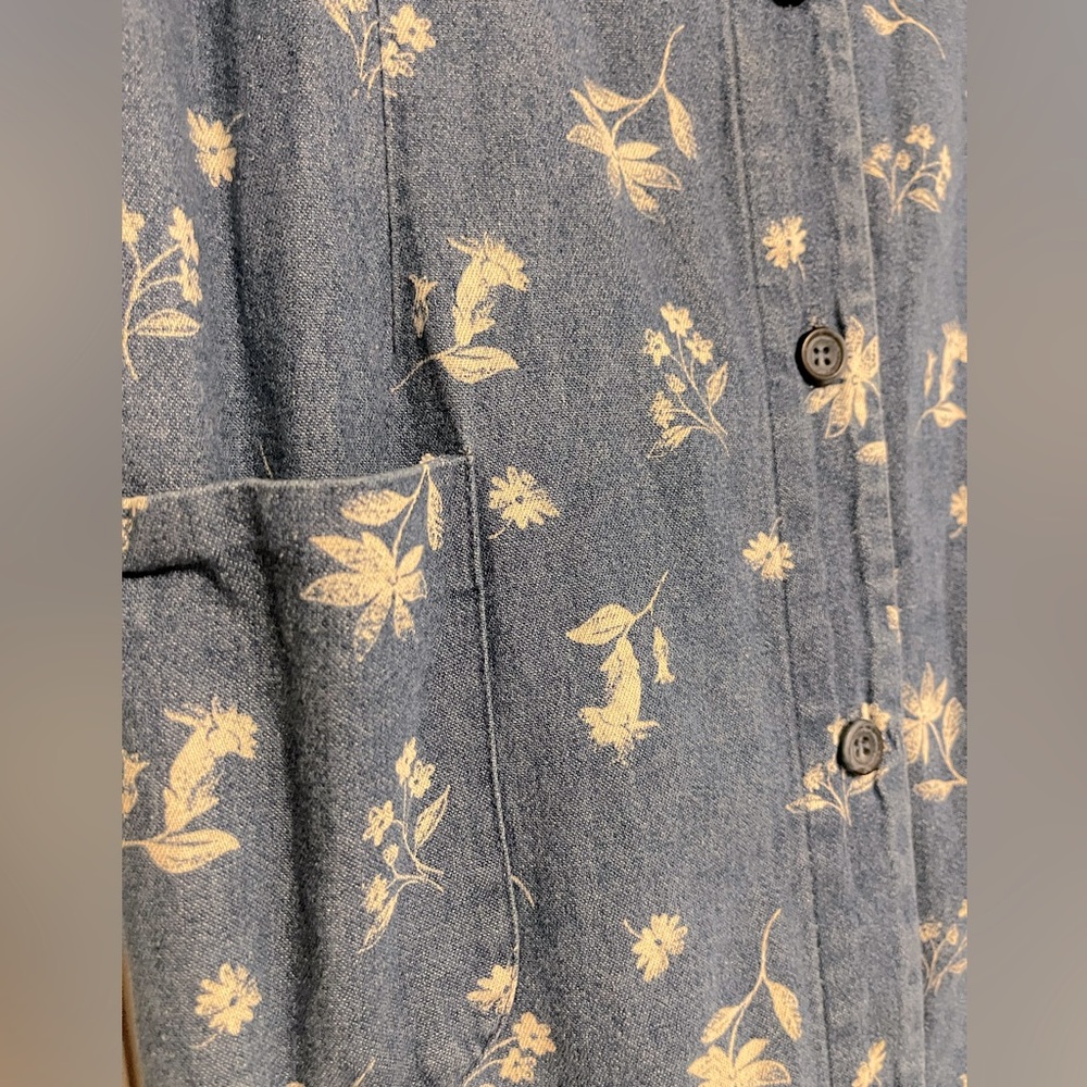 Vintage 90’s Leigh Morgan Cotton Denim Button Down Sleeveless Maxi Dress - Picture 8 of 11